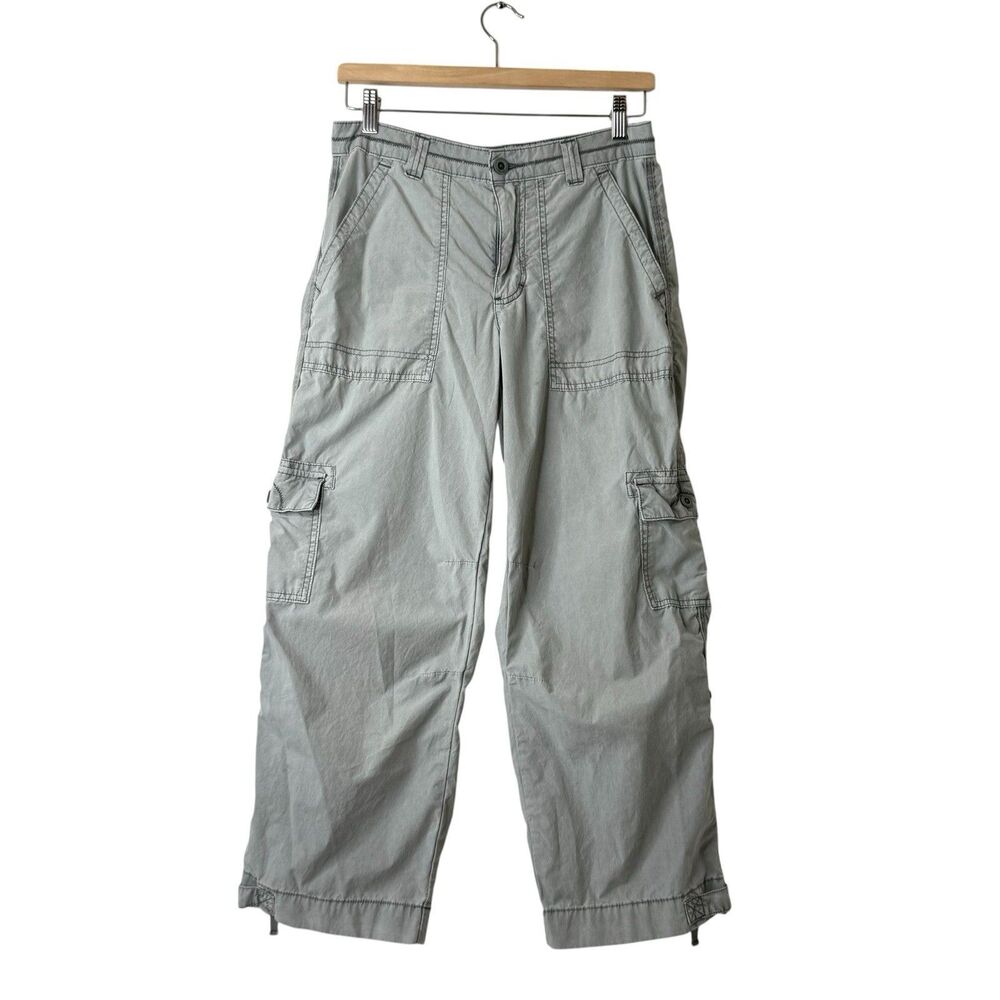 Pilcro Anthropologie Cargo Pants Womens 27P Wide Leg Slate Gray Utility Y2K